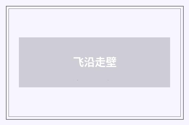 飞沿走壁