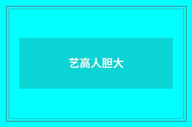 艺高人胆大