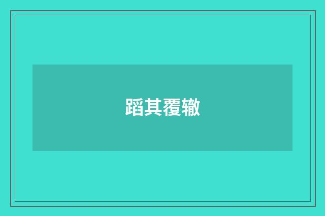 蹈其覆辙