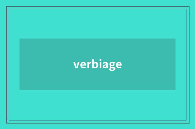 verbiage