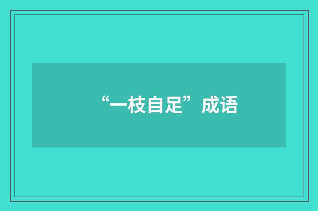 “一枝自足”成语