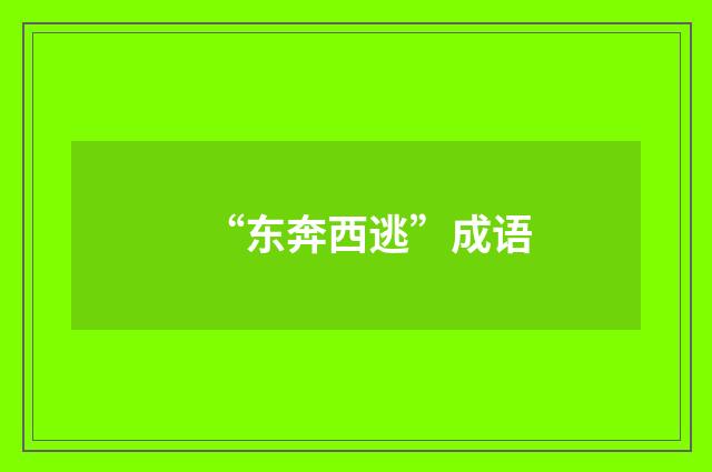 “东奔西逃”成语