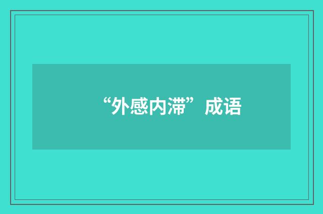 “外感内滞”成语