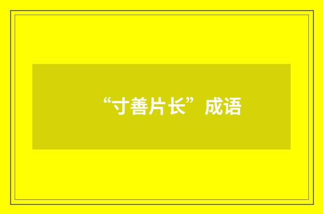 “寸善片长”成语