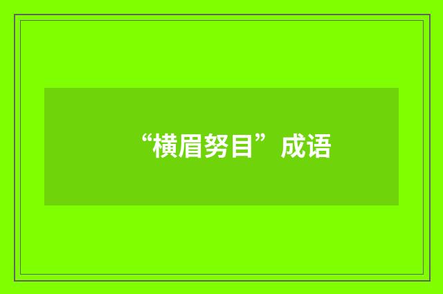 “横眉努目”成语