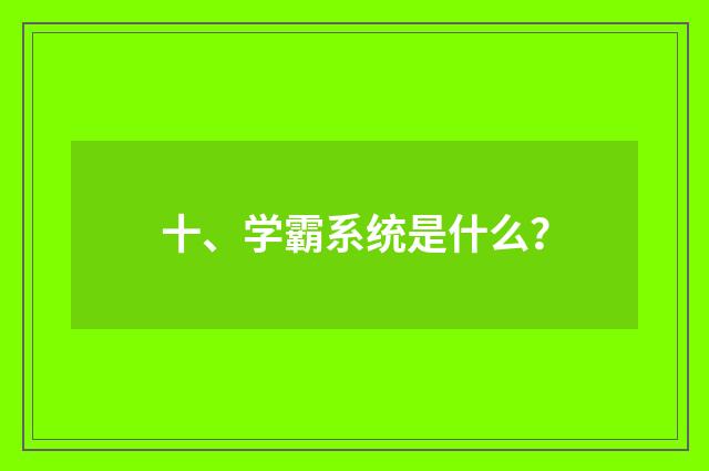 十、学霸系统是什么?
