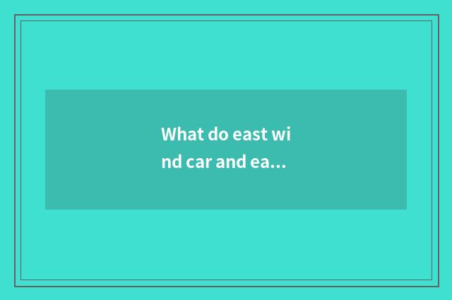 What do east wind car and east wind science and technology have different?