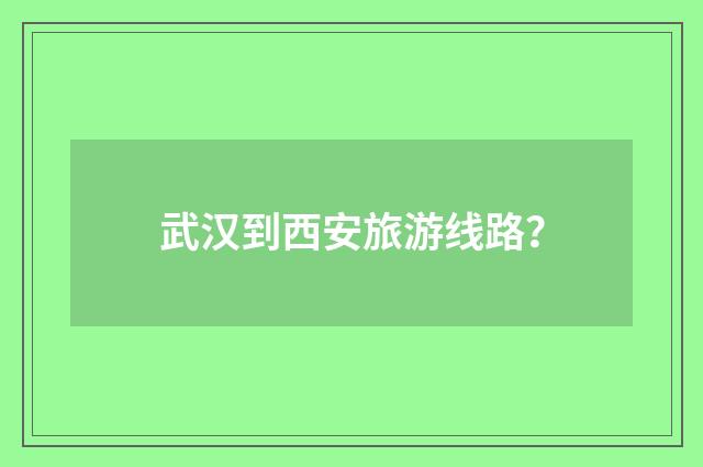 武汉到西安旅游线路？
