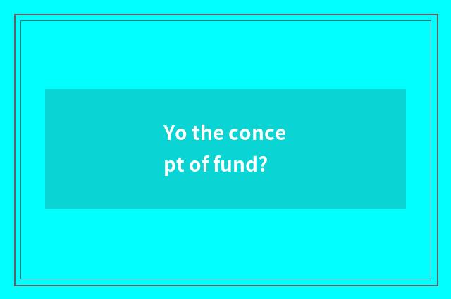 Yo the concept of fund?