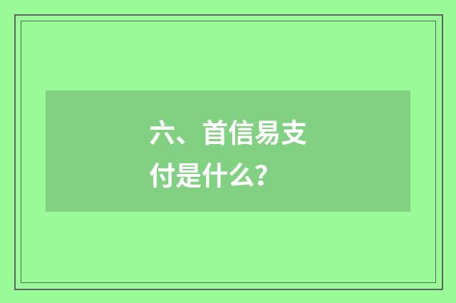 六、首信易支付是什么?