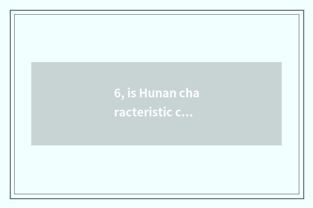 6, is Hunan characteristic cate fastfood?