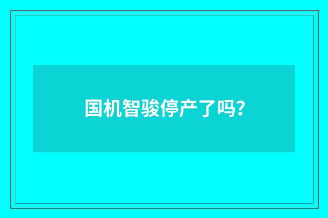 国机智骏停产了吗?