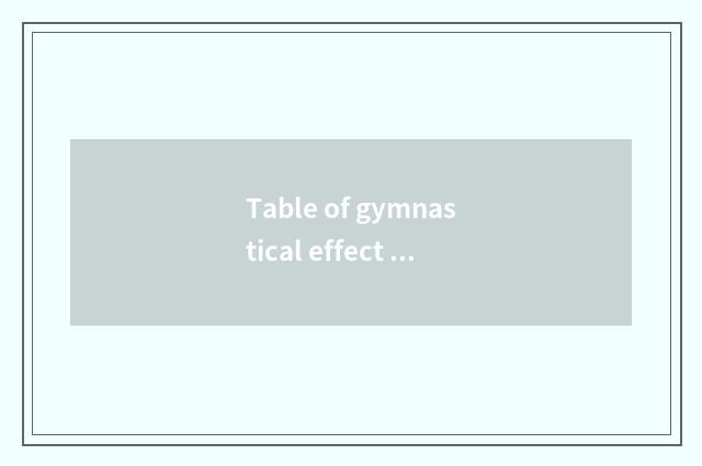 Table of gymnastical effect article?