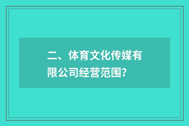 二、体育文化传媒有限公司经营范围?