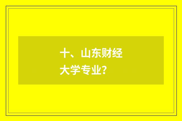 十、山东财经大学专业?