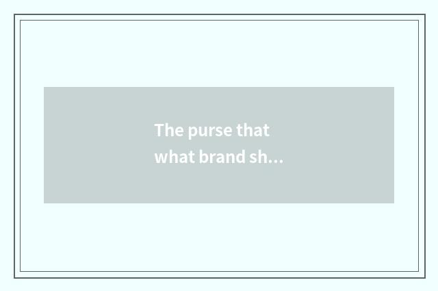 The purse that what brand should the undergraduate buy is practical vogue?