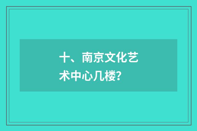 十、南京文化艺术中心几楼？