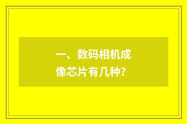 一、数码相机成像芯片有几种?