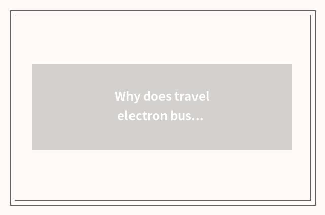 Why does travel electron business affairs have travel electron business affairs