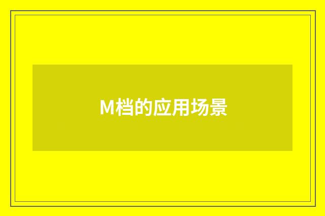 M档的应用场景