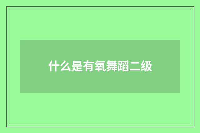 什么是有氧舞蹈二级