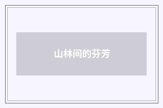 山林间的芬芳