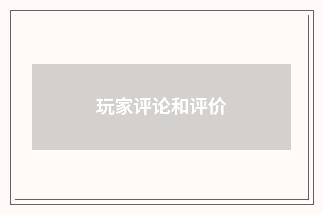 玩家评论和评价