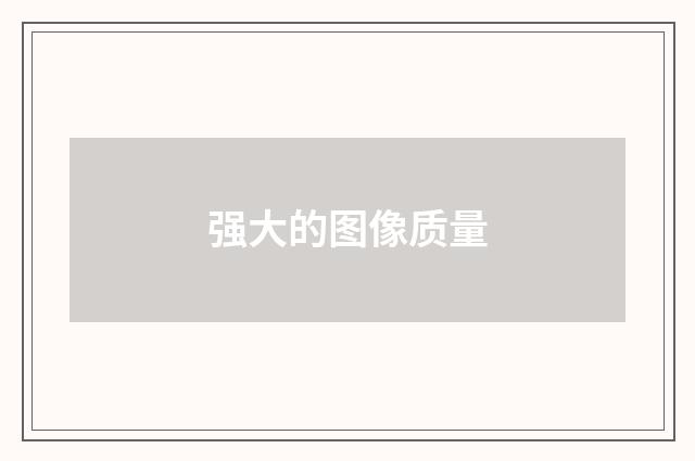 强大的图像质量