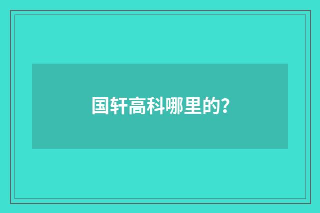 国轩高科哪里的?