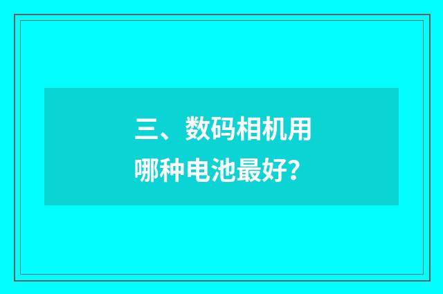 三、数码相机用哪种电池最好?