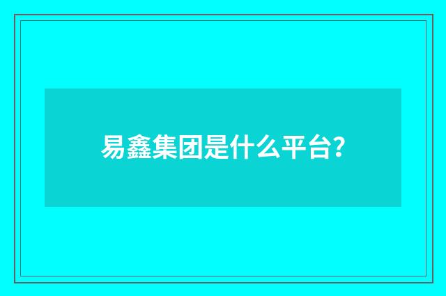 易鑫集团是什么平台?