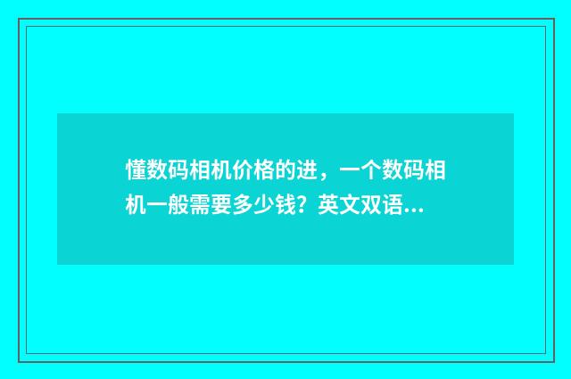 懂数码相机价格的进，一个数码相机一般需要多少钱？英文双语对照