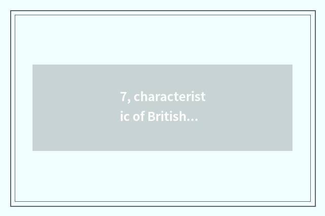 7, characteristic of British sex culture?