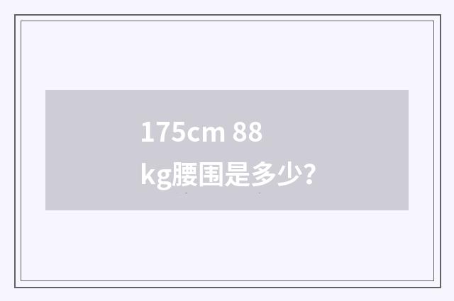 175cm 88kg腰围是多少?