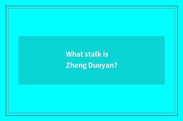 What stalk is Zheng Duoyan?