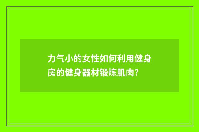 力气小的女性如何利用健身房的健身器材锻炼肌肉?