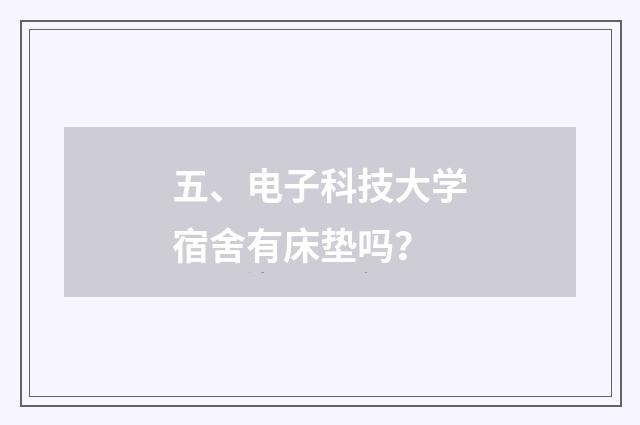 五、电子科技大学宿舍有床垫吗?