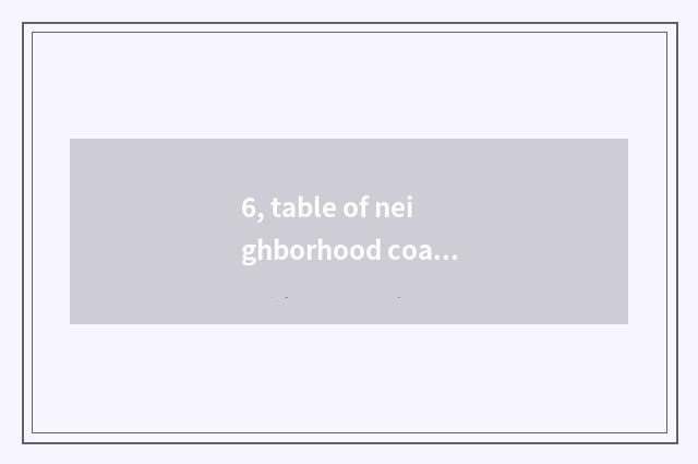 6, table of neighborhood coadjutant article?