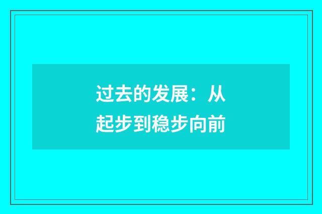 过去的发展：从起步到稳步向前