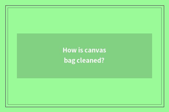 How is canvas bag cleaned?