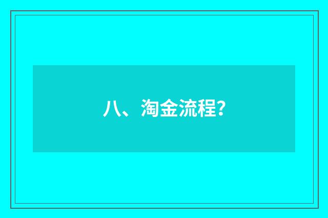 八、淘金流程？