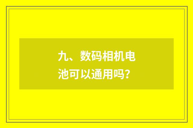 九、数码相机电池可以通用吗?