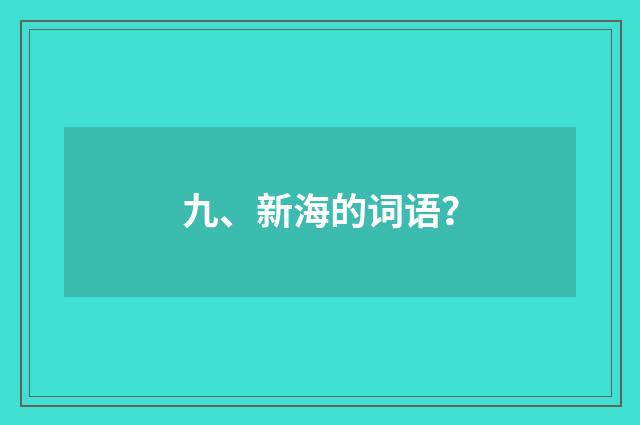 九、新海的词语？