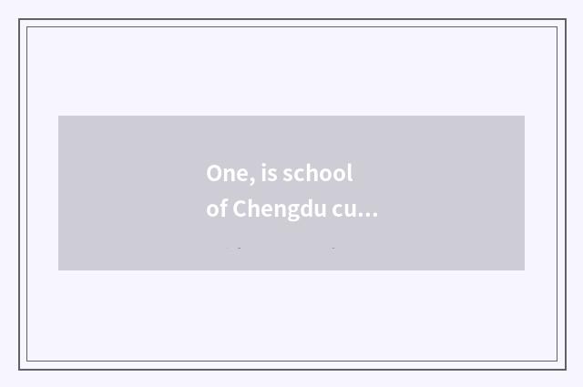 One, is school of Chengdu culture art tuitional?