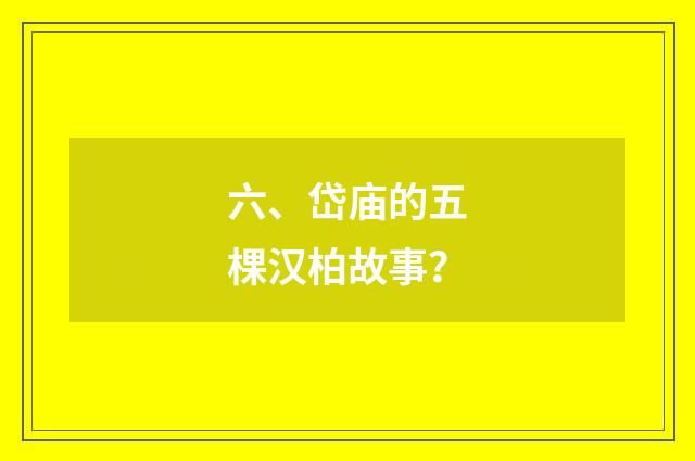 六、岱庙的五棵汉柏故事?