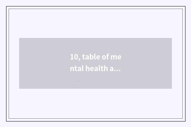 10, table of mental health article?