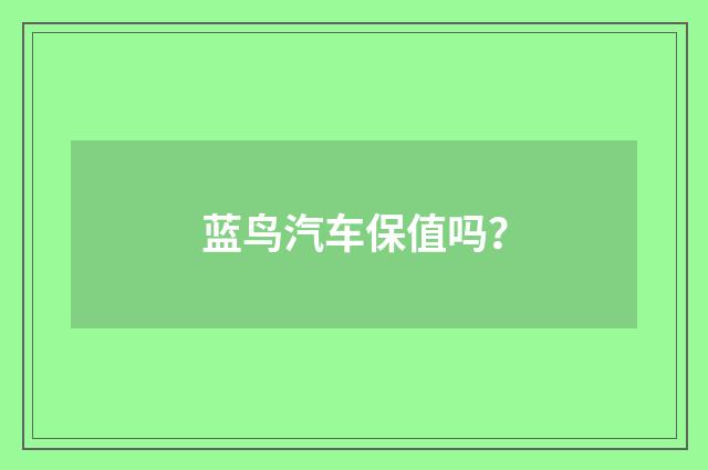 蓝鸟汽车保值吗?
