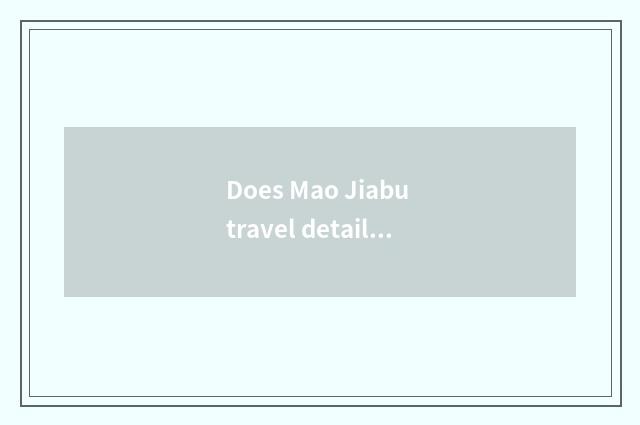 Does Mao Jiabu travel detailed strategy?