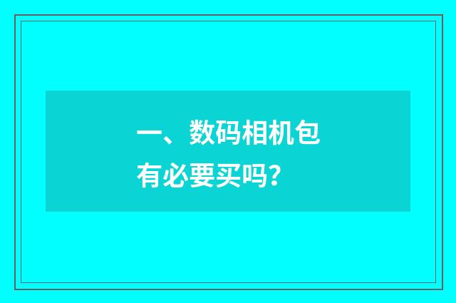 一、数码相机包有必要买吗?