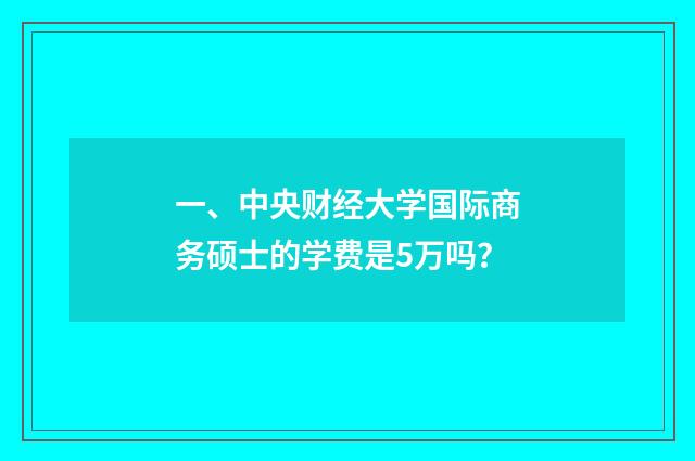 一、中央财经大学国际商务硕士的学费是5万吗?